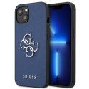 Guess Saffiano 4G Big Silver Logo - Case for iPhone 13 mini (Blue)