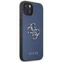 Guess Saffiano 4G Big Silver Logo - Case for iPhone 13 mini (Blue)