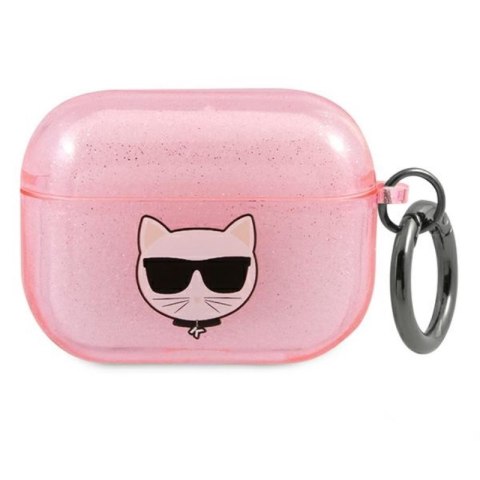 Karl Lagerfeld Choupette Head Glitter - Case for AirPods 3 (Pink)