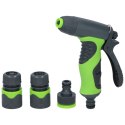 Kinzo - Garden watering kit, spray gun with flow regulation plus 1/2 "couplings (4 pcs.)