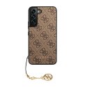 Guess 4G Charms Collection - Case for Samsung Galaxy S23 (Brown)
