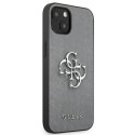 Guess Saffiano 4G Big Silver Logo - Case for iPhone 13 mini (Grey)