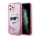 Karl Lagerfeld Liquid Glitter NFT Choupette Head - Case for iPhone 12 / iPhone 12 Pro (Pink)