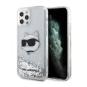 Karl Lagerfeld Liquid Glitter NFT Choupette Head - Case for iPhone 12 / iPhone 12 Pro (Silver)