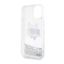 Karl Lagerfeld Liquid Glitter NFT Choupette Head - Case for iPhone 12 / iPhone 12 Pro (Silver)