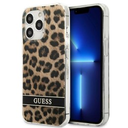 Guess Leopard Electro Stripe - Cover for i iPhone 13 Pro (Brown)