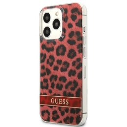 Guess Leopard Electro Stripe - Cover for iPhone 13 Pro (Red)