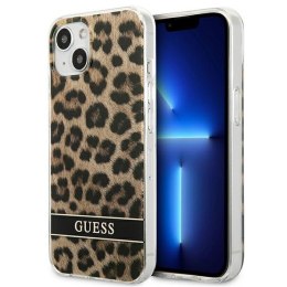 Guess Leopard Electro Stripe - Cover for iPhone 13 mini (Brown)