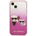 Karl Lagerfeld Gradient Ikonik Karl & Choupette - Case for iPhone 13 mini (Pink)