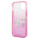 Karl Lagerfeld Gradient Ikonik Karl & Choupette - Case for iPhone 13 mini (Pink)