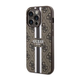 Guess 4G Printed Stripes MagSafe - Case for iPhone 14 Pro (Brown)