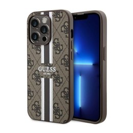Guess 4G Printed Stripes MagSafe - Case for iPhone 14 Pro Max (Brown)