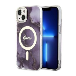 Guess Golden Marble MagSafe - Case for iPhone 14 (Purple)