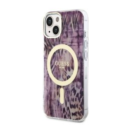Guess Leopard MagSafe - Case for iPhone 14 (Pink)