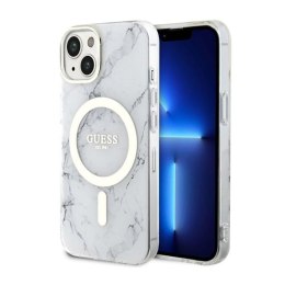 Guess Marble MagSafe - Case for iPhone 14 (White)