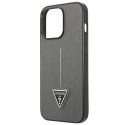 Guess Saffiano Triangle Logo Case - Cover for iPhone 13 Pro Max (Silver)