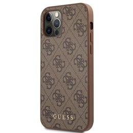 Guess 4G Metal Gold Logo - Case for iPhone 12 / iPhone 12 Pro (brown)