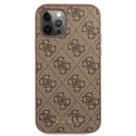 Guess 4G Metal Gold Logo - Case for iPhone 12 / iPhone 12 Pro (brown)