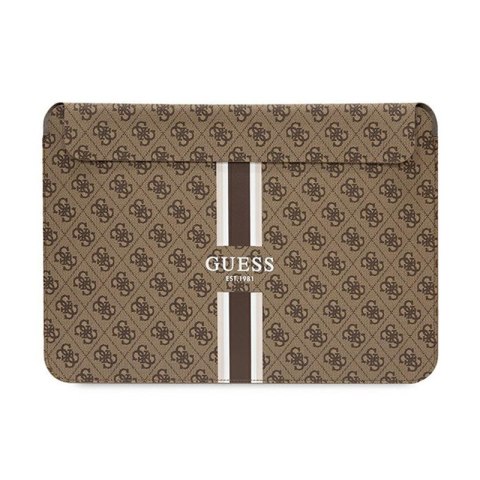 Guess 4G Printed Stripes Computer Sleeve - 14" Notebook Case (Brown)