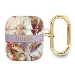 Guess Flower - Case for Airpods 1/2 gen (Purple)