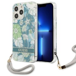 Guess Flower Cord - Cover for iPhone 13 Pro (Green)
