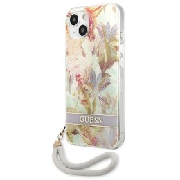 Guess Flower Cord - Cover for iPhone 13 mini (Purple)
