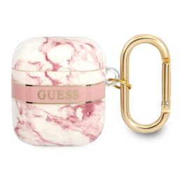 Guess Marble Strap - Case for Airpods 1/2 gen (Pink)