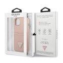 Guess Saffiano Double Card Triangle - Cover for iPhone 13 (Pink)