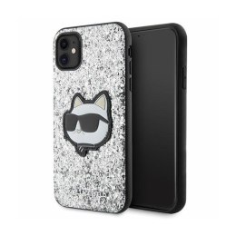 Karl Lagerfeld NFT Glitter Choupette Patch - Case for iPhone 11 (Silver)