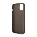 Guess 4G Bottom Stripe Metal Logo Collection - Case for iPhone 14 (Brown)