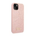 Guess Glitter Flakes Metal Logo Case - Case for iPhone 14 Plus (Pink)