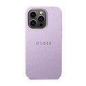 Guess Saffiano Metal Logo Stripes - Case for iPhone 14 Pro (Lilac)