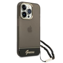 Guess Translucent Pearl Strap - Case for iPhone 14 Pro (Black)