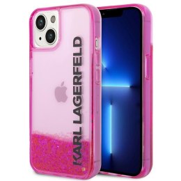 Karl Lagerfeld Liquid Glitter Translucent Elongated Logo Case - Case for iPhone 14 Plus (Pink)