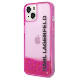 Karl Lagerfeld Liquid Glitter Translucent Elongated Logo Case - Case for iPhone 14 Plus (Pink)