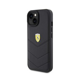Ferrari Quilted Metal Logo - Case for iPhone 15 Car (Black)