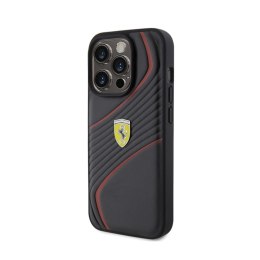 Ferrari Twist Metal Logo - Case for iPhone 15 Pro (Black)