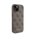 Guess 4G Metal Gold Logo - Case for iPhone 15 (Brown)