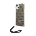 Guess 4G Print Cord - Case for iPhone 14 Plus (Brown)