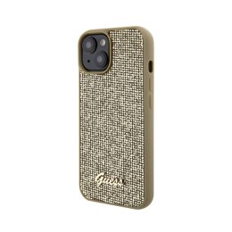 Guess Disco Metal Script - Case for iPhone 15 (Gold)