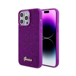 Guess Disco Metal Script - Case for iPhone 15 Pro Max (Fuchsia)