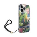 Guess Flower Cord - Case for iPhone 14 Pro Max (Blue)