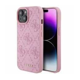 Guess Leather 4G Stamped - iPhone 15 Case (pink)