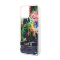 Guess Liquid Glitter Flower - Case for iPhone 14 Plus (Blue)