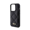 Guess Quilted Metal Logo - Case for iPhone 15 Pro (Black)