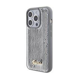 Guess Sequin Script Metal - Case for iPhone 15 Pro Max (Silver)
