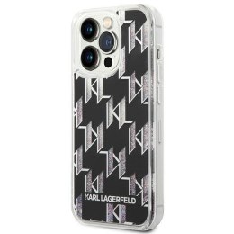 Karl Lagerfeld Monogram Liquid Glitter - Case for iPhone 14 Pro Max (Black)