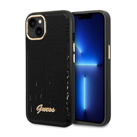 Guess Croco Collection - Case for iPhone 14 Plus (Black)