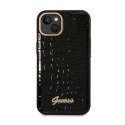 Guess Croco Collection - Case for iPhone 14 Plus (Black)