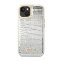 Guess Croco Collection - Case for iPhone 14 Plus (Silver)